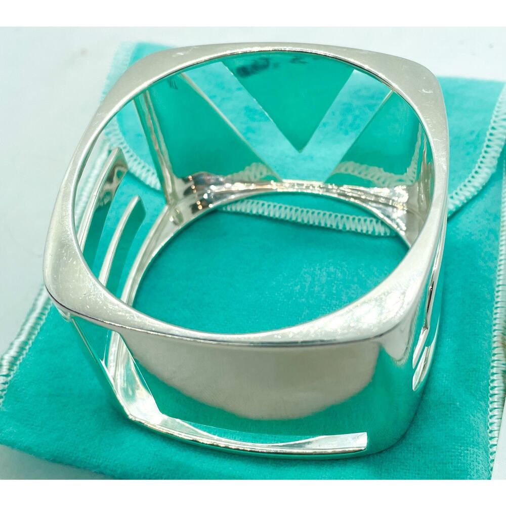 Tiffany & Co. Love Era Stencil Cuff Bangle Bracelet Silver Wrist Size 6.25-6.75" - Picture 9 of 16